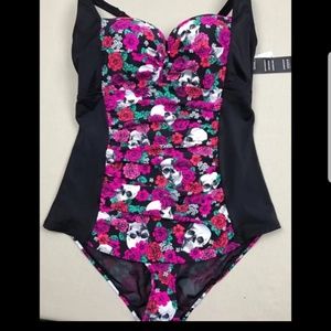 Torrid Floral Skull one piece size 1 or 2